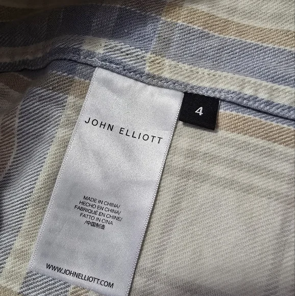 JOHN ELLIOTT Hemi Oversized Shirt Tapanga Check. Size 4/XL - Picture 9 of 10